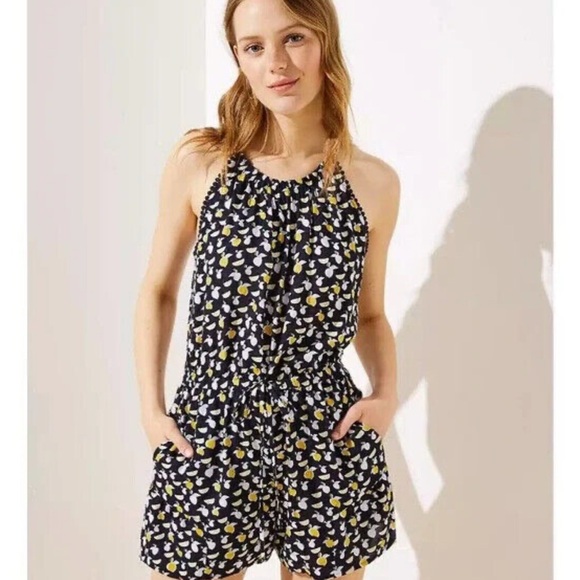 LOFT Pants - LOFT Fruit Print Halter Neck Romper